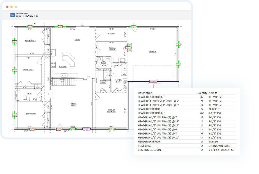 Paradigm Estimate services d'élaboration de plans