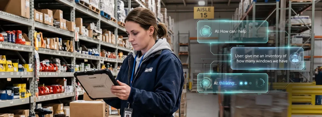 Paradigm - Women in a Warehous Using AI in Construction for Inventory - 1538x560